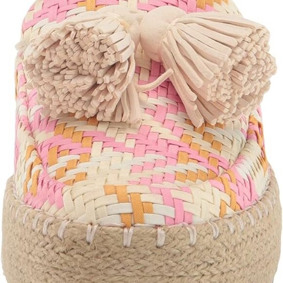 Gentle Souls Kenneth Cole Womens Pink Patterned Padded Tasseled Woven Rory Round - Picture 3 of 8